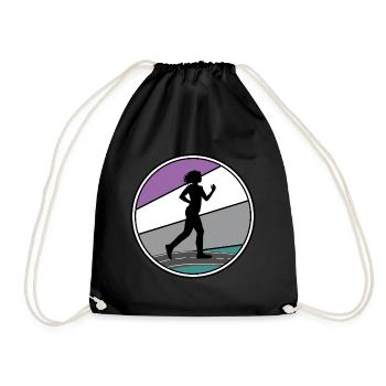 Sports Walking Walker Trail Marathon Walker - Drawstring Bag - black - Front