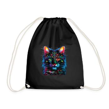 Chat forestier norvégien Pokatrash Design - Sac de sport léger - noir - Devant