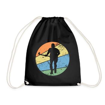 Field hockey hockey player "retro hockey star" - Drawstring Bag - black - Front