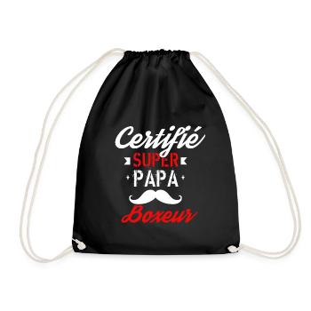 Certifié Super papa Boxeur - Sac de sport léger - noir - Devant