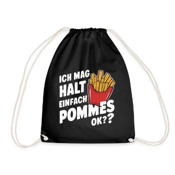 Frites, frites, restauration rapide - Sac de sport léger - noir - Devant