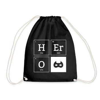 HERO Mask Superhero Elements Gift - Drawstring Bag - black - Front