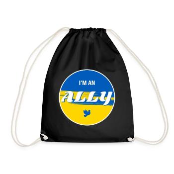 Ukraine ALLY - Drawstring Bag - black - Front