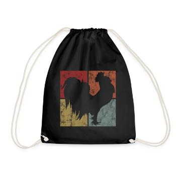 Poule poulets poulets - Sac de sport léger - noir - Devant