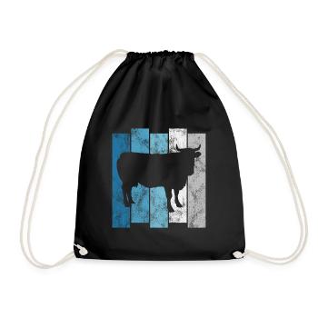 Cows Cow Farming Cow Farmer Farmer Retro - Drawstring Bag - black - Front