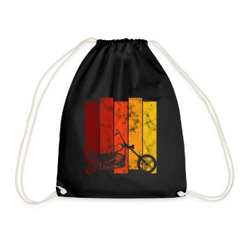 Motocyclistes retro Bobber Chopper moto - Sac de sport léger - noir - Devant