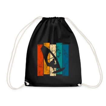Windsurfing Retro Surfen Windsurfen Windsurfer - Turnbeutel - Schwarz - Vorne