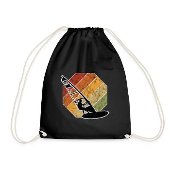 Windsurfer Retro Windsurfing Windsurfen Surfen - Turnbeutel - Schwarz - Vorne