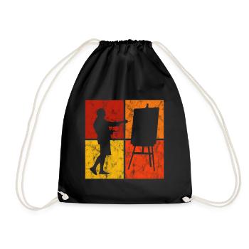 Artiste rétro art peinture peintre artiste - Sac de sport léger - noir - Devant