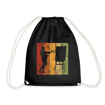 Artiste peinture rétro art artiste peintre - Sac de sport léger - noir - Devant