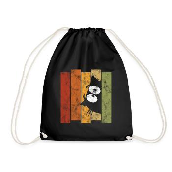 Chats chat rétro chat miau chat - Sac de sport léger - noir - Devant