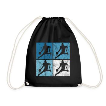 Basket-ball basket-ball basketteur rétro - Sac de sport léger - noir - Devant