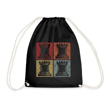 Jeu d’échecs Rétro Schachmatt Échecs - Sac de sport léger - noir - Devant