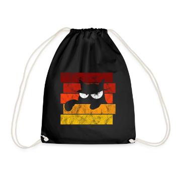 Chat Chat Miau Chat Rétro Chats - Sac de sport léger - noir - Devant