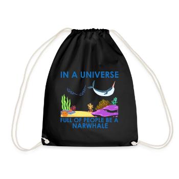 Narval Licorne Baleine Baleines Mer Océan Biologie - Sac de sport léger - noir - Devant