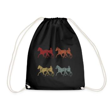 Trotter courses de trot dans un style rétro ou vintage - Sac de sport léger - noir - Devant
