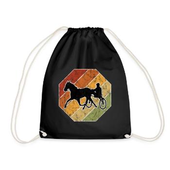 Trotter courses de trot dans un style rétro ou vintage - Sac de sport léger - noir - Devant