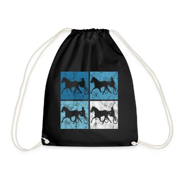 Trotter courses de trot dans un style rétro ou vintage - Sac de sport léger - noir - Devant