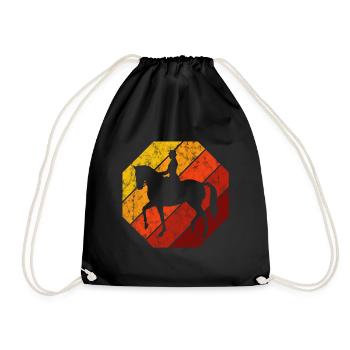 Dressur Dressurreiten Dressurreiter Reiten Pferd - Turnbeutel - Schwarz - Vorne