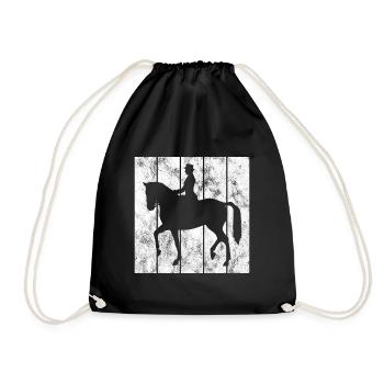 Dressur Dressurreiten Dressurreiter Reiten Pferd - Turnbeutel - Schwarz - Vorne
