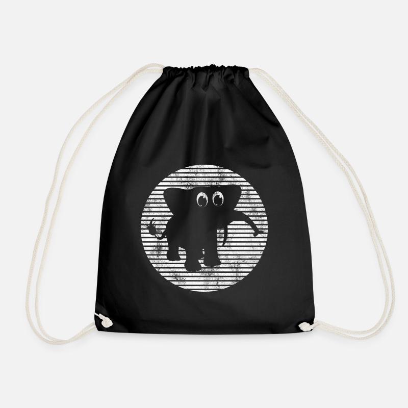 Elefanten Elefant für Kinder - Turnbeutel - Schwarz