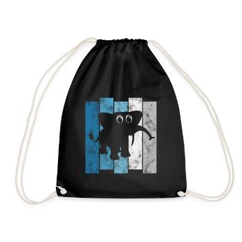 Eléphant éléphant pour enfants - Sac de sport léger - noir - Devant