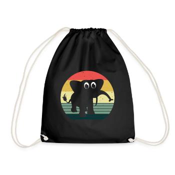 Eléphant éléphant pour enfants - Sac de sport léger - noir - Devant