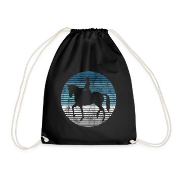 Dressur Dressurreiten Dressurreiter Reiten Pferd - Turnbeutel - Schwarz - Vorne