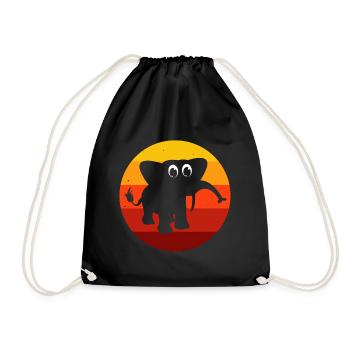 Eléphant éléphant pour enfants - Sac de sport léger - noir - Devant