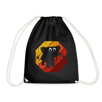 Eléphant éléphant pour enfants - Sac de sport léger - noir - Devant