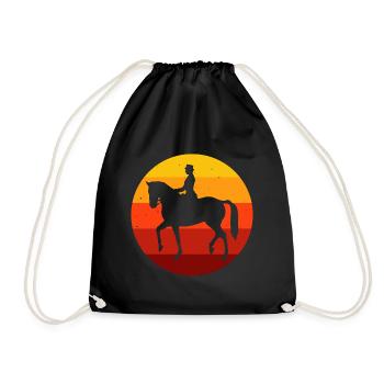 Dressur Dressurreiten Dressurreiter Reiten Pferd - Turnbeutel - Schwarz - Vorne