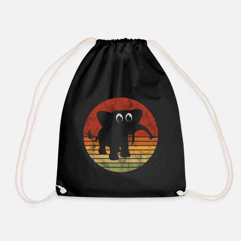 Elefanten Elefant für Kinder - Turnbeutel - Schwarz