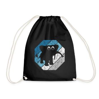 Elefanten Elefant für Kinder - Turnbeutel - Schwarz - Vorne