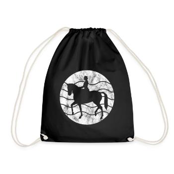 Dressur Dressurreiten Dressurreiter Reiten Pferd - Turnbeutel - Schwarz - Vorne