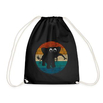 Eléphant éléphant pour enfants - Sac de sport léger - noir - Devant