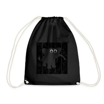 Eléphant éléphant pour enfants - Sac de sport léger - noir - Devant