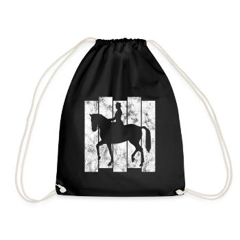 Dressur Dressurreiten Dressurreiter Reiten Pferd - Turnbeutel - Schwarz - Vorne