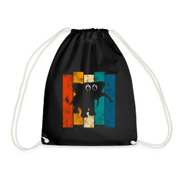 Eléphant éléphant pour enfants - Sac de sport léger - noir - Devant