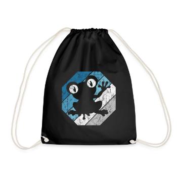 Frog Frogs Gift for Kids Funny Funny - Drawstring Bag - black - Front