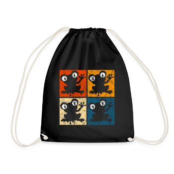 Frosch Frösche Geschenk für Kinder Lustig Witzig - Turnbeutel - Schwarz - Vorne