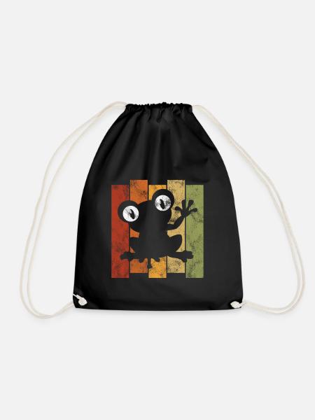 Frosch Frösche Geschenk für Kinder Lustig Witzig - Turnbeutel - Schwarz
