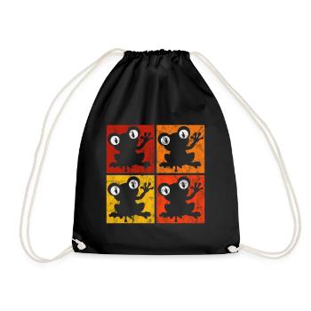 Frosch Frösche Geschenk für Kinder Lustig Witzig - Turnbeutel - Schwarz - Vorne