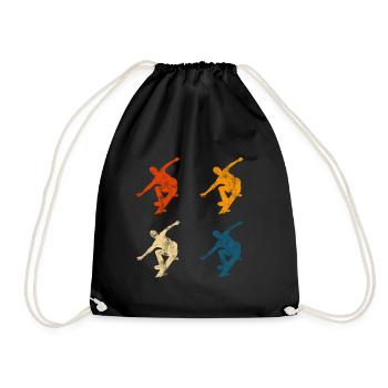 Skateboarder Skateboard Skater Skate Skateing - Drawstring Bag - black - Front