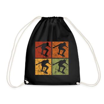 Skateboarder Skateboard Skater Skate Skateing - Turnbeutel - Schwarz - Vorne