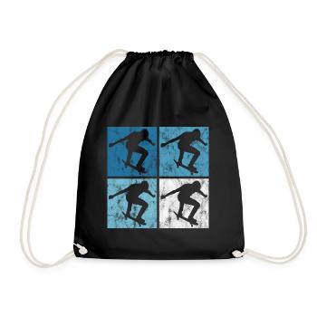 Skateboarder Skateboard Skater Skate Skateing - Sac de sport léger - noir - Devant