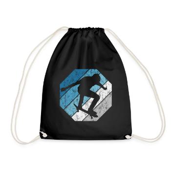 Skateboarder Skateboard Skater Skate Skateing - Drawstring Bag - black - Front