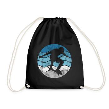 Skateboarder Skateboard Skater Skate Skateing - Drawstring Bag - black - Front