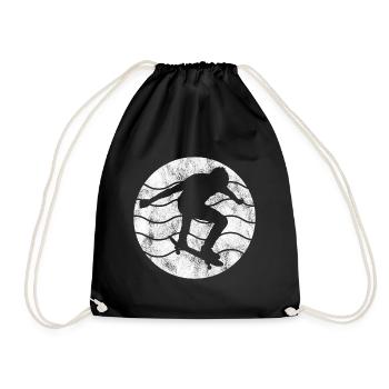 Skateboarder Skateboard Skater Skate Skateing - Drawstring Bag - black - Front
