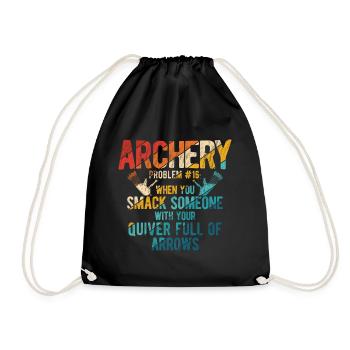 Bogenschießen Archery - Turnbeutel - Schwarz - Vorne