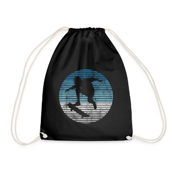 Skateboarder Skateboard Skater Skate Skateing - Drawstring Bag - black - Front